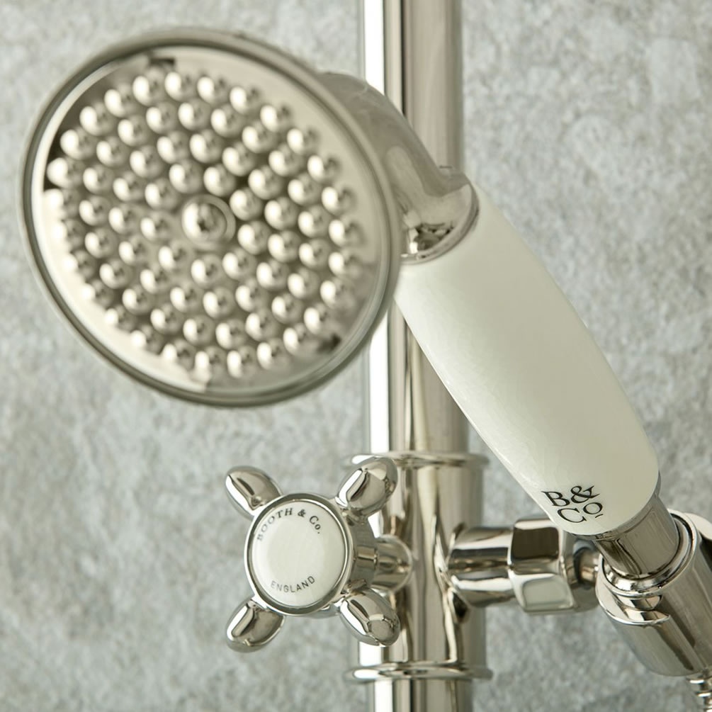 Booth & Co. Axbridge Nickel Slide Rail Shower Kit Sanctuary Bathrooms